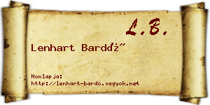 Lenhart Bardó névjegykártya